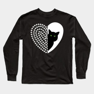 Black and White Cat Long Sleeve T-Shirt